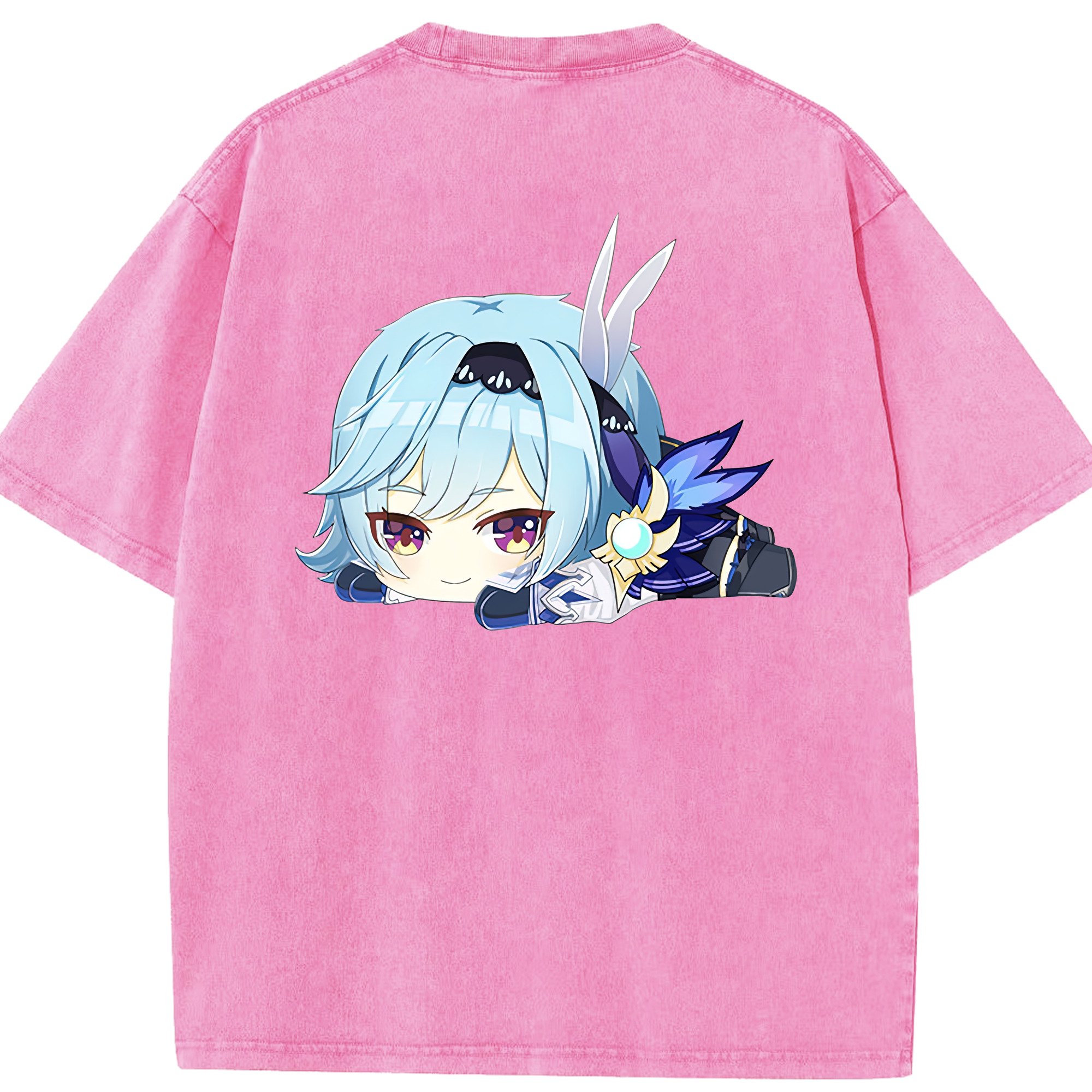 げんし神 优菈 ゆうら genshin Yūra 綿100% ヴィンテージ風 半袖Tシャツ（背面プリント）